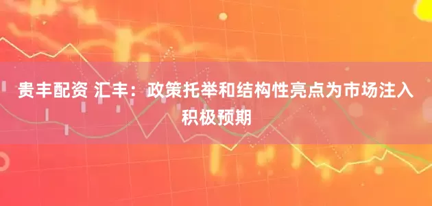 贵丰配资 汇丰：政策托举和结构性亮点为市场注入积极预期